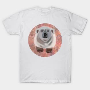 Polar Bear on circular pattern T-Shirt